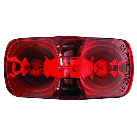 Optronics Red Dual Bulb Bullseye Style Marker/Clearance Light With Black Base MC42RB